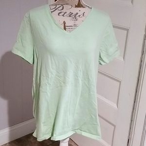 Mint Green Basic V-Neck Tee